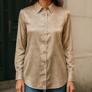 Japna Metallic Leopard Print Blouse